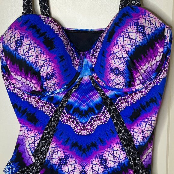 Swimsuits for All Women's 16 Plus Size Macrame Underwire One Piece Swimsuit - Picture 4 of 12